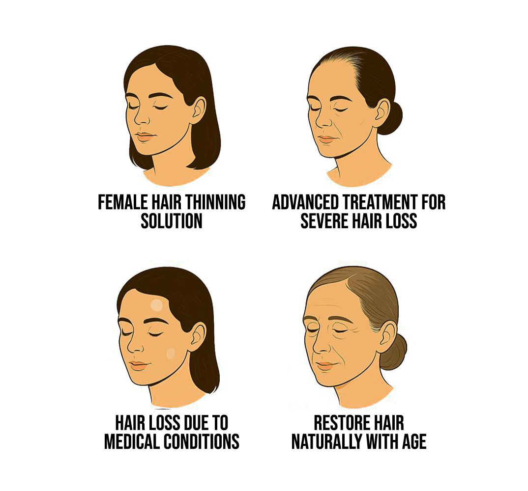 angle luxe hair transplant female