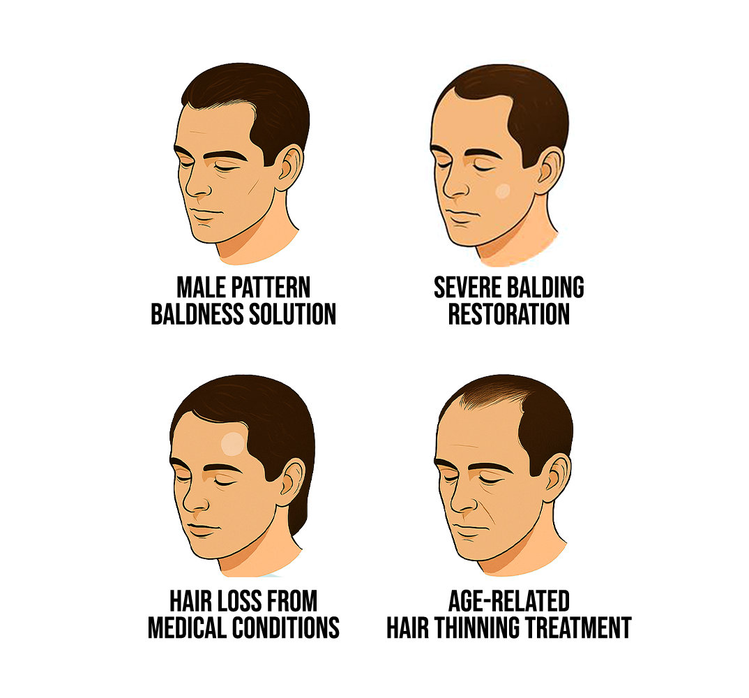 angle luxe hair transplant male